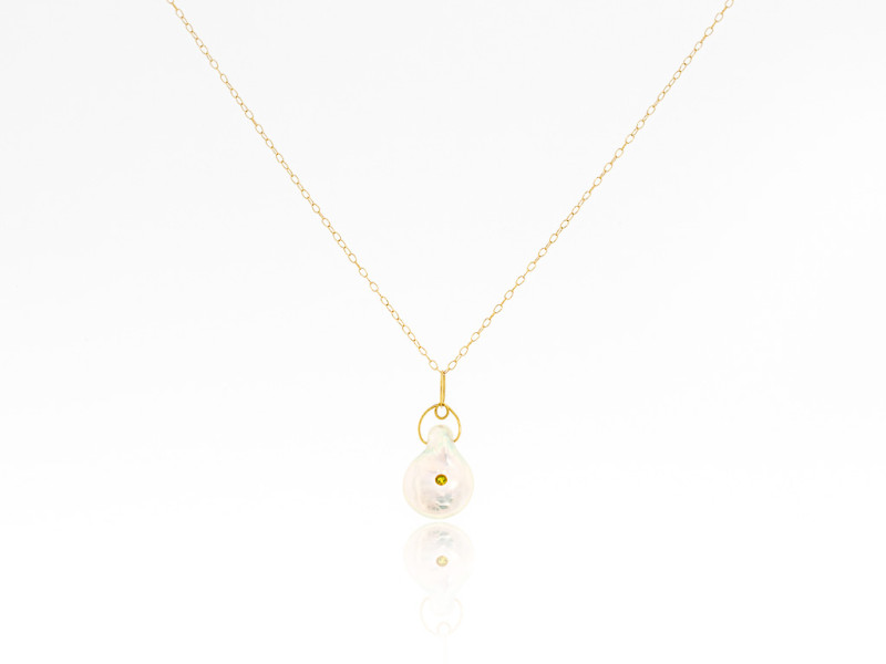 DROP PEARL GORGEOUS PERIDOT | 18ct Gold necklace DROP PEARL GORGEOUS PERIDOT | 18ct Gold necklace