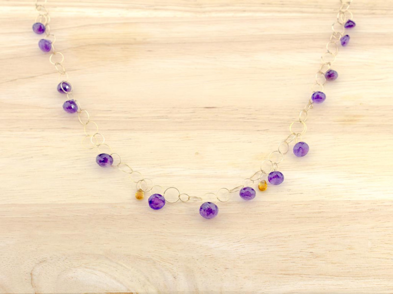 PURPLE DREAM | Amethyst Gold necklace with Citrines PURPLE DREAM | Amethyst Gold necklace with Citrines