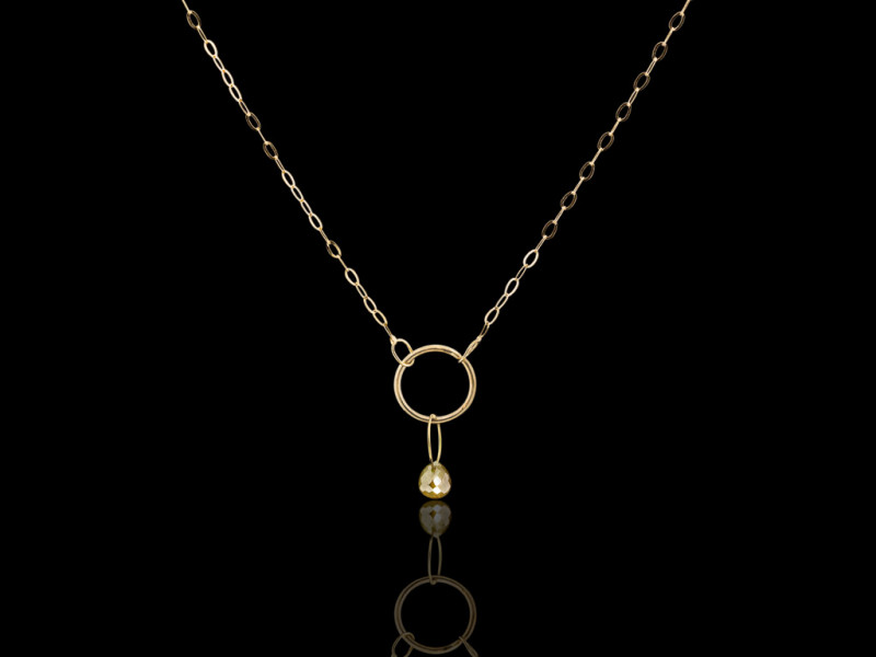 YELLOW DIAMOND CIRCLES | Solid Gold necklace YELLOW DIAMOND CIRCLES | Solid Gold necklace