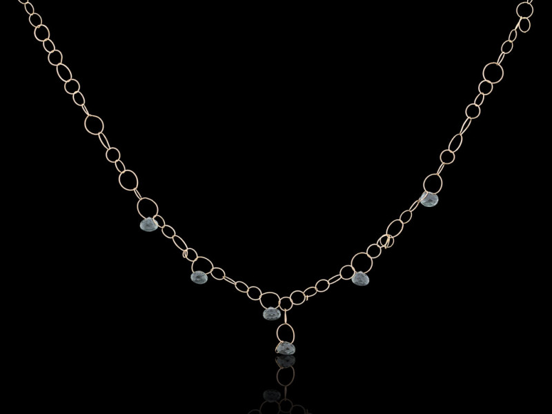 MOSS AQUAMARINE | Solid Gold necklace MOSS AQUAMARINE | Solid Gold necklace