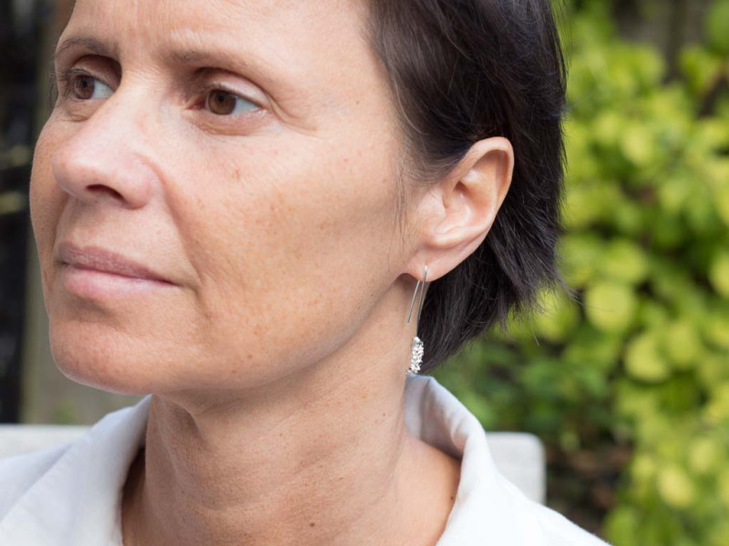 OKTOPUS | Ohrringe aus 925er Silber mit Saphir (Anfertigung)