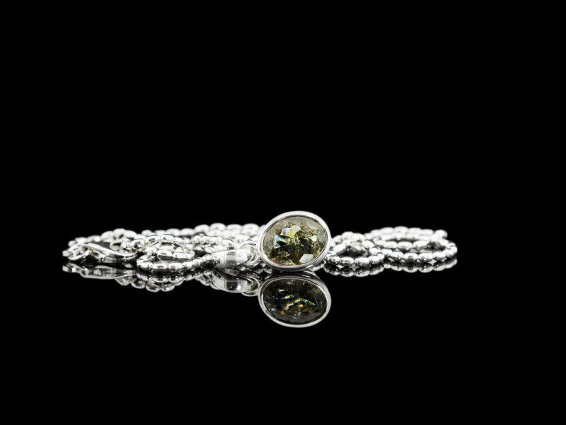 FANCY TOURMALINE | Sterling Silver necklace with a large Green Tourmaline (sold)
