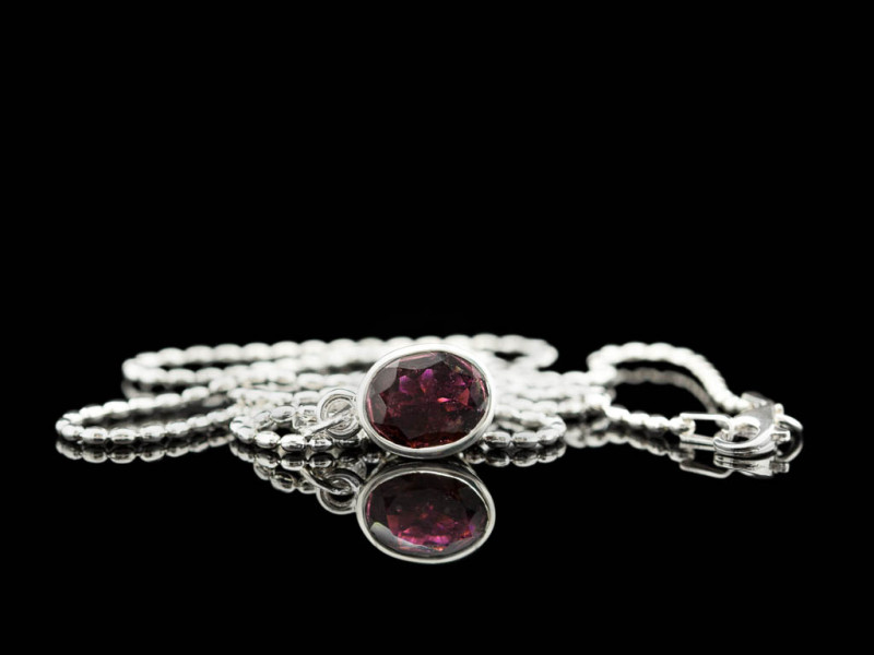 FANCY TOURMALINE | Sterling Silver necklace with a large Pink Tourmaline FANCY TOURMALINE | Sterling Silver necklace with a large Pink Tourmaline