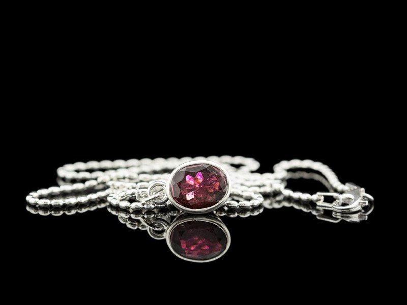 FANCY TOURMALINE | Sterling Silver necklace with a large Pink Tourmaline FANCY TOURMALINE | Sterling Silver necklace with a large Pink Tourmaline