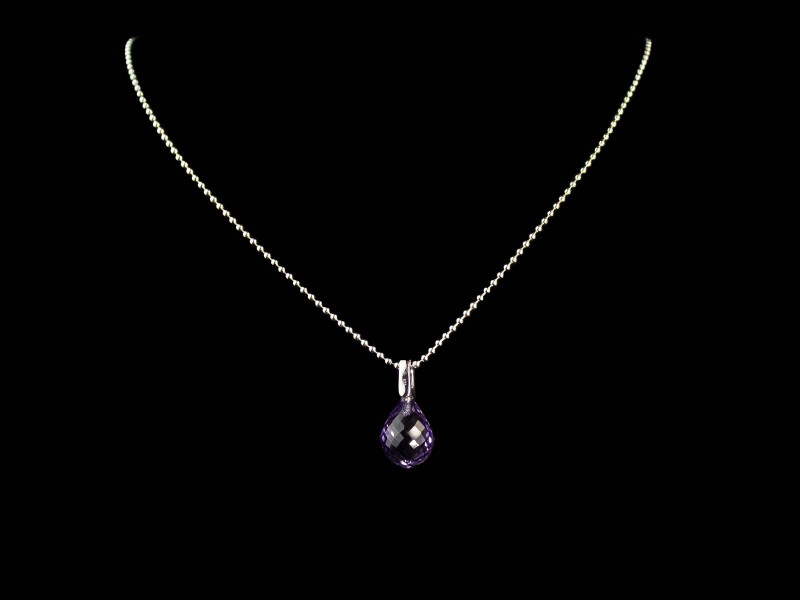 AAA Amethyst Kristall | Silberkette mit violetten Amethyst (ausverkauft)