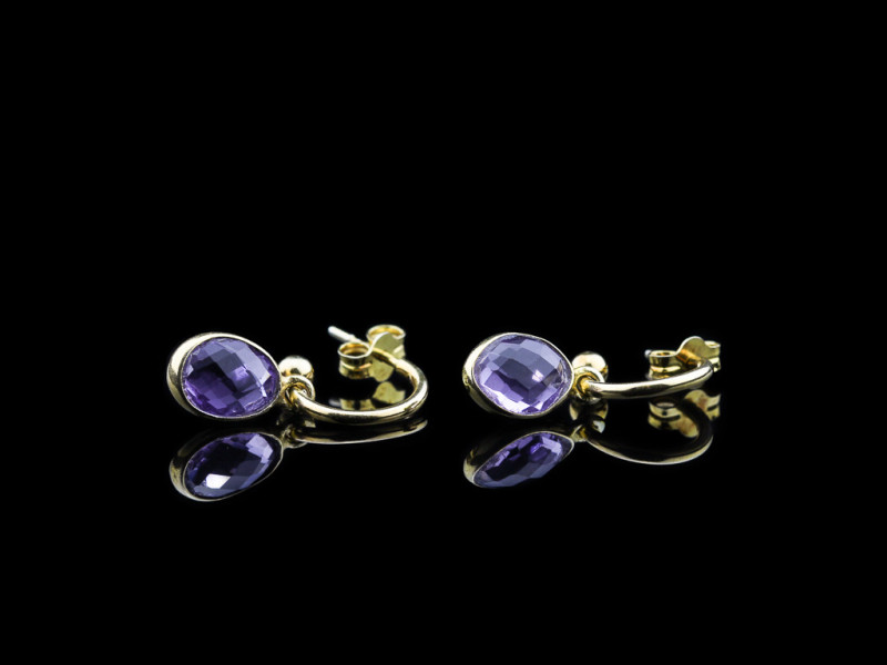 AMETHYST OVALE | Ohrringe aus vergoldetem 925er Silber (Ausverkauft)