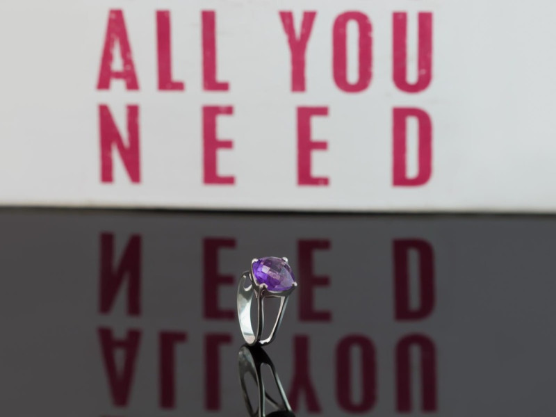 Purple Valentine Amethyst | Ring aus rhodiumplatiertem 925er Silber (Ausverkauft)