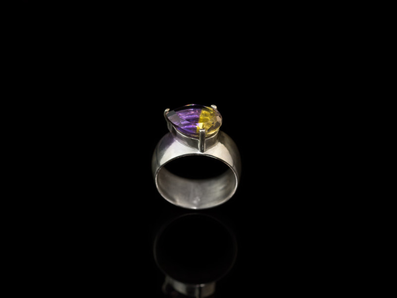 DUAL ELEGANCE CUSTOM | Cocktailring aus 925er Silber mit großem Ametrin (Ausverkauft)