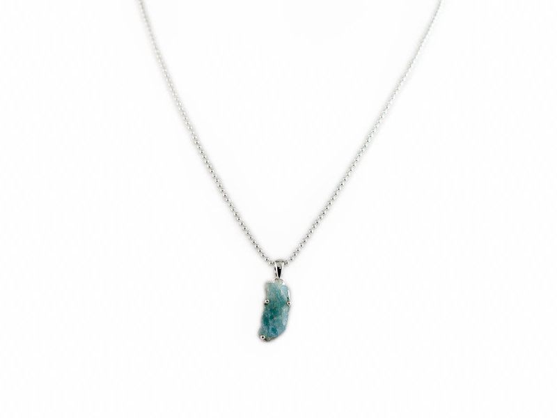 Blaue Lagune Halskette mit ungeschliffenem Aquamarin | 925er Silber (verkauft)