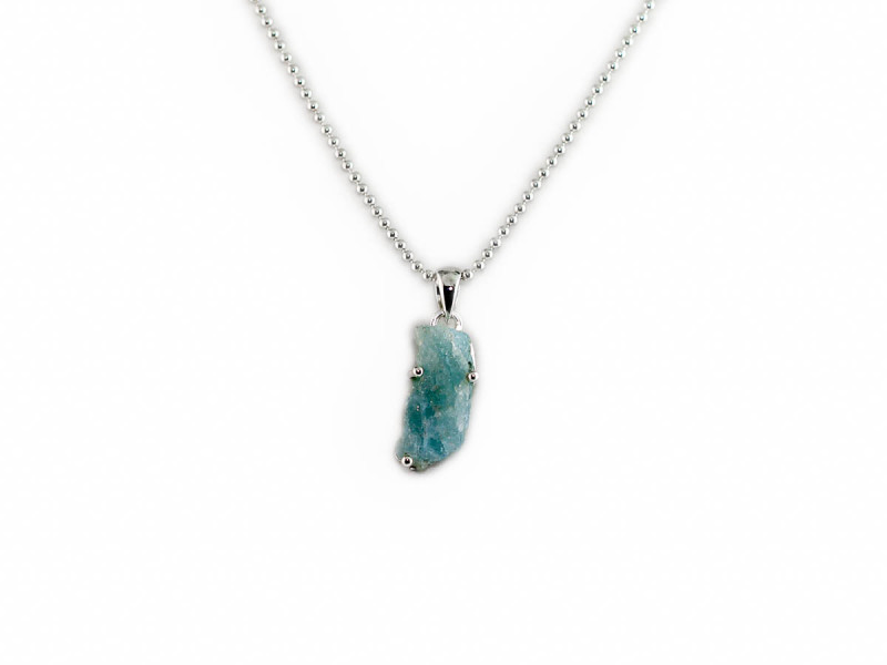 Blaue Lagune Halskette mit ungeschliffenem Aquamarin | 925er Silber (verkauft)