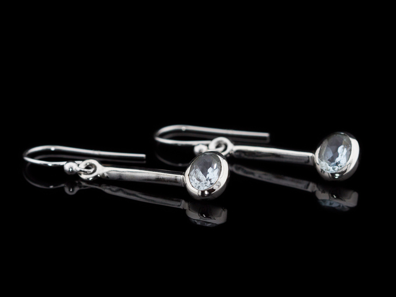 AQUAMARIN AUSRUFEZEICHEN | Ohrringe in 925er Silber (verkauft)