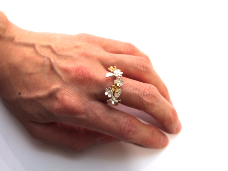 Bouquet of flowers Silver and Gold Ring (auf Anfrage)