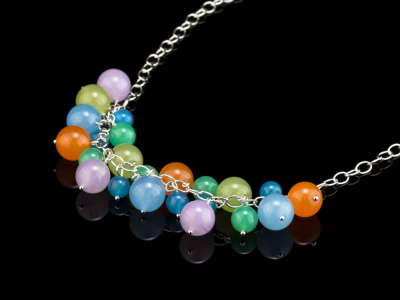 CANDY | Silberkette mit Kugeln aus echtem Chalcedon (ausverkauft)