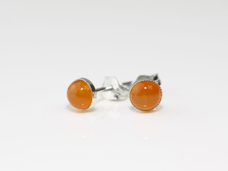 Orange Glow Ohrstecker | 925er Silber mit dem Halbedelstein Karneol (Ausverkauft)