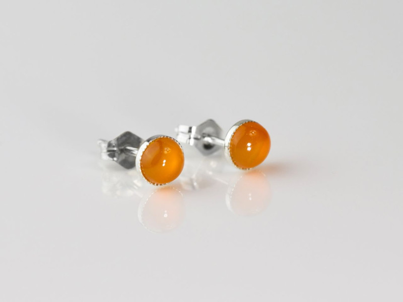 Orange Glow Ohrstecker | 925er Silber mit dem Halbedelstein Karneol (Ausverkauft)