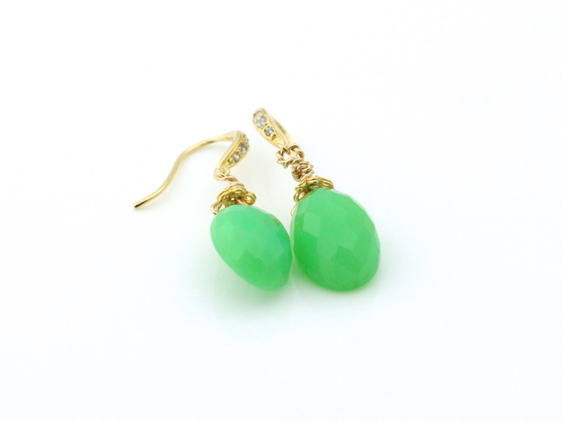 Chrysoprase Golden earrings (ausverkauft)