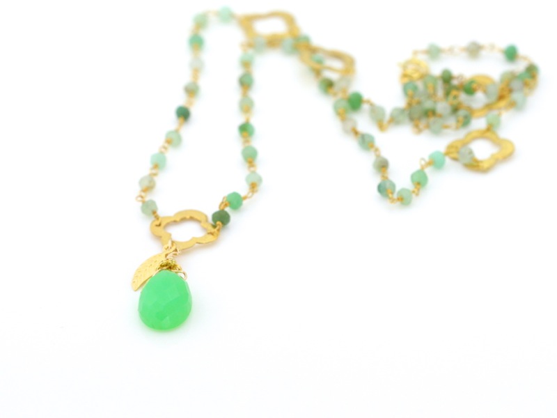 Chrysoprase Golden necklace (ausverkauft)