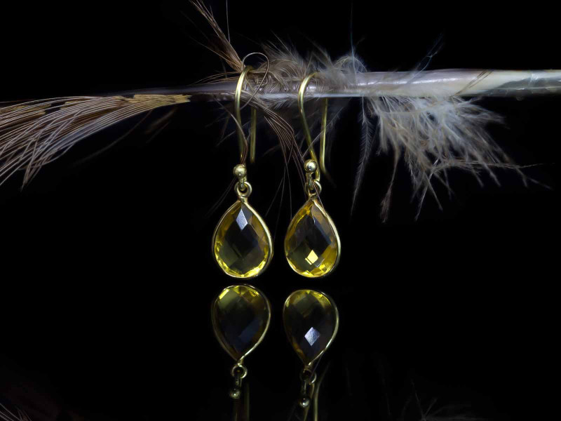 Citrin-Ohrringe | aus vergoldetem Silber mit tropfenförmigen Anhängern (ausverkauft)
