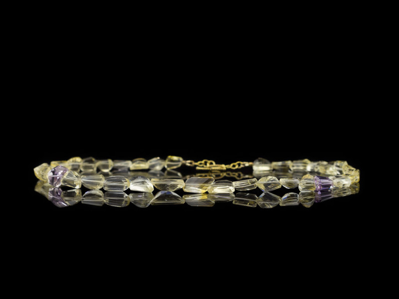 CITRINE FREEFORM CHUNKS | Necklace with Amethyst and Gold vermeil  CITRINE FREEFORM CHUNKS | Necklace with Amethyst and Gold vermeil