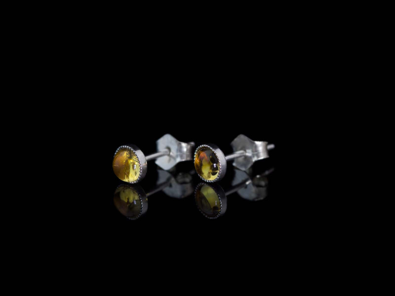 Gelbe Pünktchen | Ohrstecker aus 925er Silber mit Citrin (Ausverkauft)