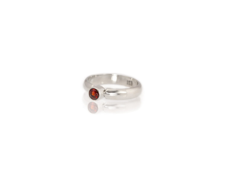 Granat | Silberring mit rotbraunem Almandin | echtes 925er Silber (Ausverkauft)