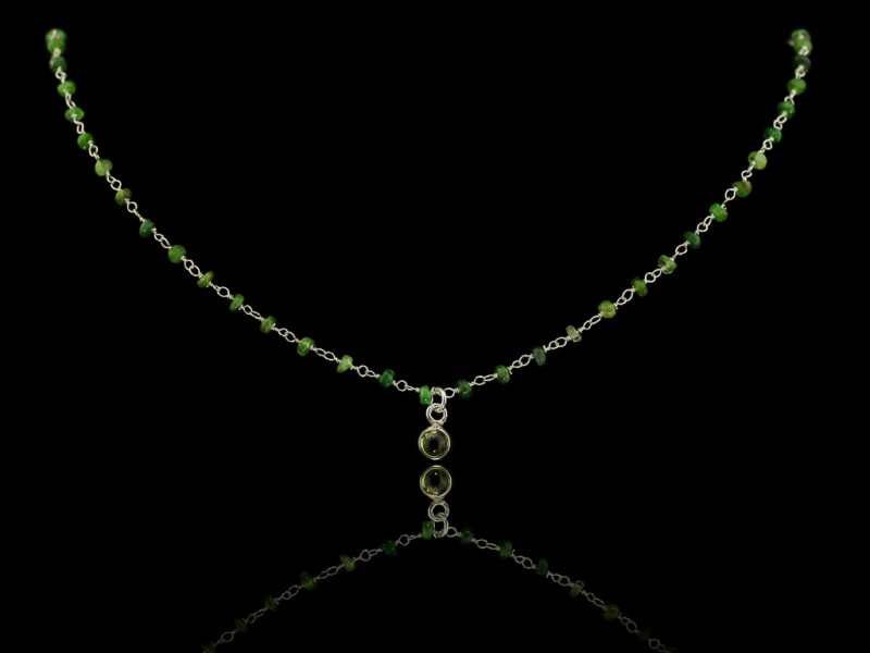 TSAVORIT TRIFFT PERIDOT | Halskette aus 925er Silber (wird angefertigt)