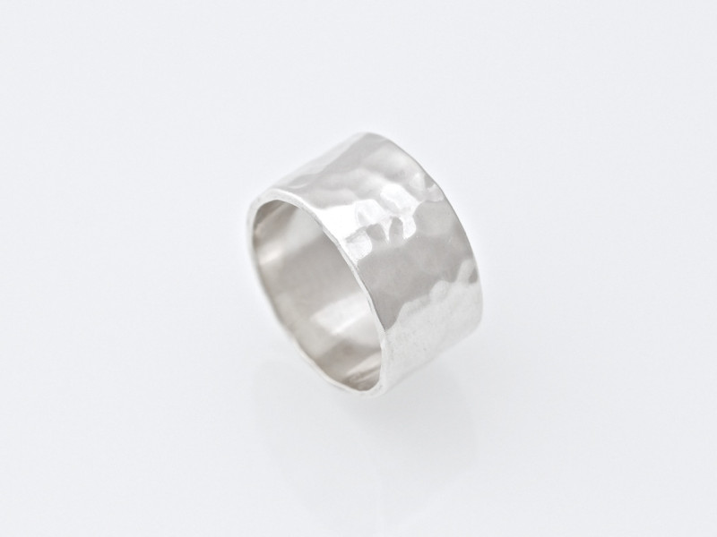 Wide soft polished hammered Sterling Silver band Wide soft polished hammered Sterling Silver band