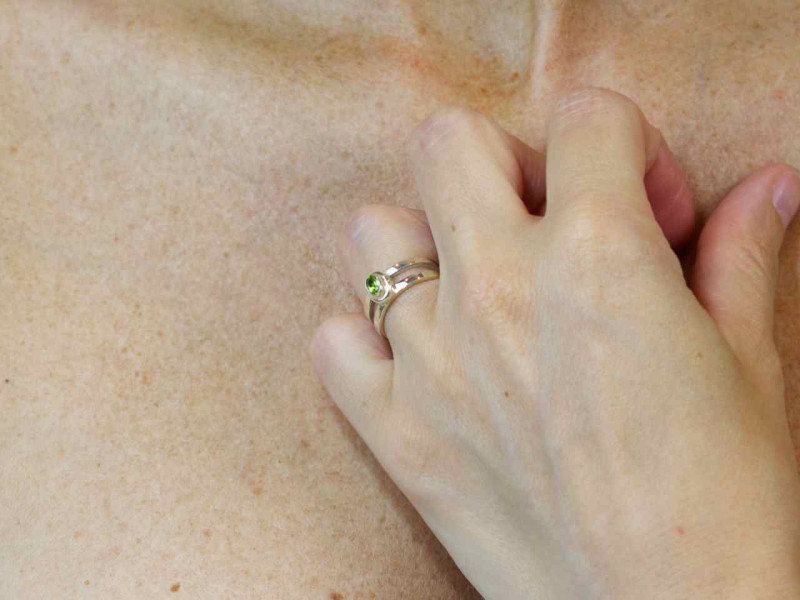 2 Band Peridot Sterling Silver Ring | for petite fingers or as a toe ring (sold out)