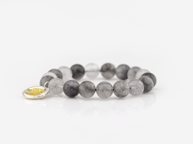 CLOUD SPHERES | Cloudy Quartz bracelet with Silver charm (made to order) CLOUD SPHERES | Cloudy Quartz bracelet with Silver charm (made to order)