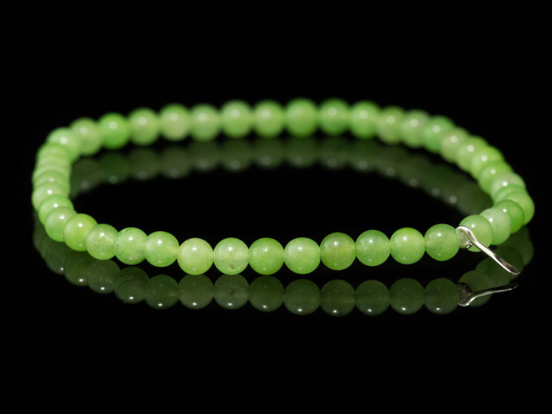GRÜNE QUARZKUGELN | Armband mit Blattanhänger aus 925er Silber