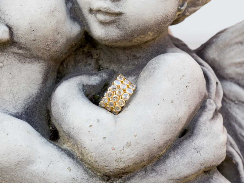 QUARZGEFLECHT | Ring aus vergoldetem Silber mit 45 Quarzkristallen QUARZGEFLECHT | Ring aus vergoldetem Silber mit 45 Quarzkristallen