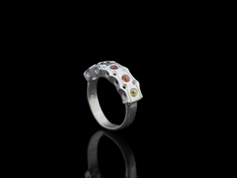 SAPPHIRES IN 5 COLOURS | Solid Sterling Silver ring (made to order) SAPPHIRES IN 5 COLOURS | Solid Sterling Silver ring (made to order)