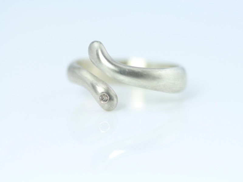 Love - natural Sterling Silver ring with a faceted Cubic Zircon (ausverkauft)