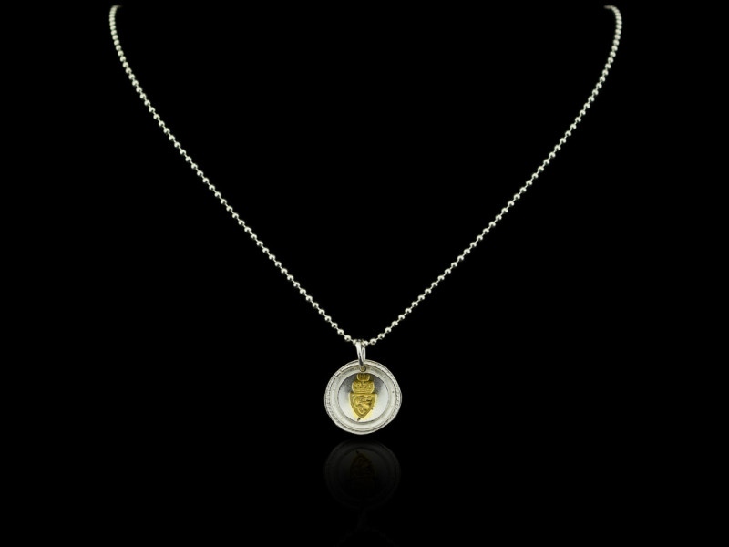 CREST SEAL | Sterling Silver necklace with 24ct Gold inlay CREST SEAL | Sterling Silver necklace with 24ct Gold inlay