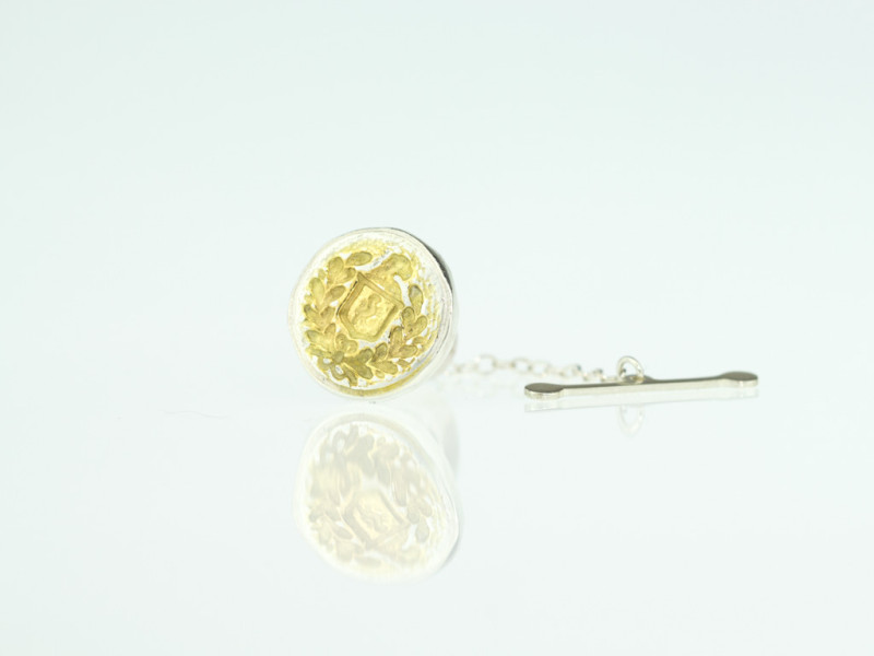 FAMILY CREST | Sterling Silver and 24ct Gold Tie Pin (made to order) FAMILY CREST | Sterling Silver and 24ct Gold Tie Pin (made to order)