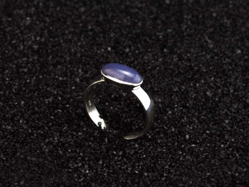 TANSANIT OBLONG | Ring aus rhodiumplatiertem 925er Silber