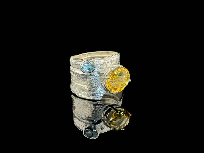 PAS DE DEUX | Silver Ring with Topaz & Citrine PAS DE DEUX | Silver Ring with Topaz & Citrine