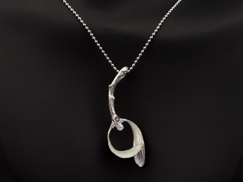 MISTLETOE WITH RAINBOW MOONSTONE | Sterling Silver necklace (made to order) MISTLETOE WITH RAINBOW MOONSTONE | Sterling Silver necklace (made to order)