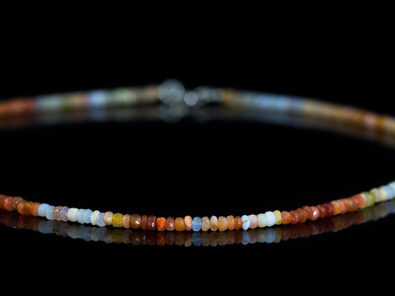 Feueropal Halskette in Heishe Tradition | 925er Silber (ausverkauft)