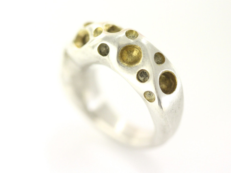 AMORPH | Ring aus 925er Silber mit partieller Vergoldung (Anfertigung für Silvia)