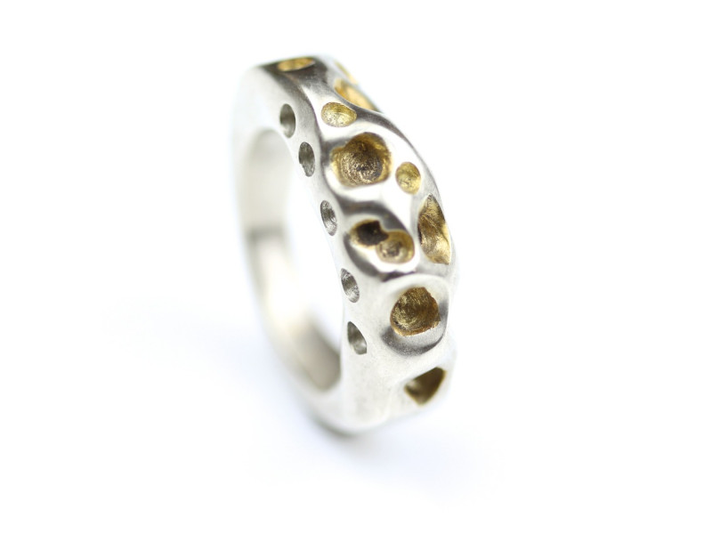 AMORPH | Ring aus 925er Silber mit partieller Vergoldung (Anfertigung für Silvia)