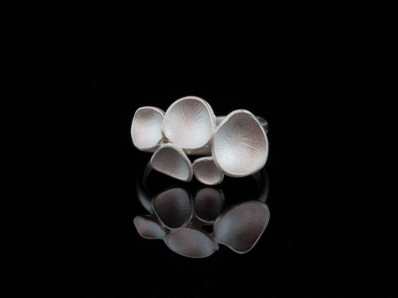 Little Enchanted Mushrooms | Ring topped with tiny seed pods cast in Sterling Silver 