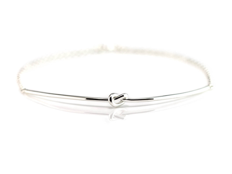 Das Knotenarmband | 925er Silber hochpoliert mit Kettchen (Einzelanfertigung)