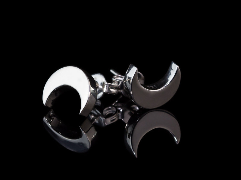 KLEINE GLÄNZENDE HALBMONDE | Ohrstecker aus 925er Silber (Ausverkauft)