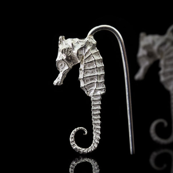 Earrings seahorses silver