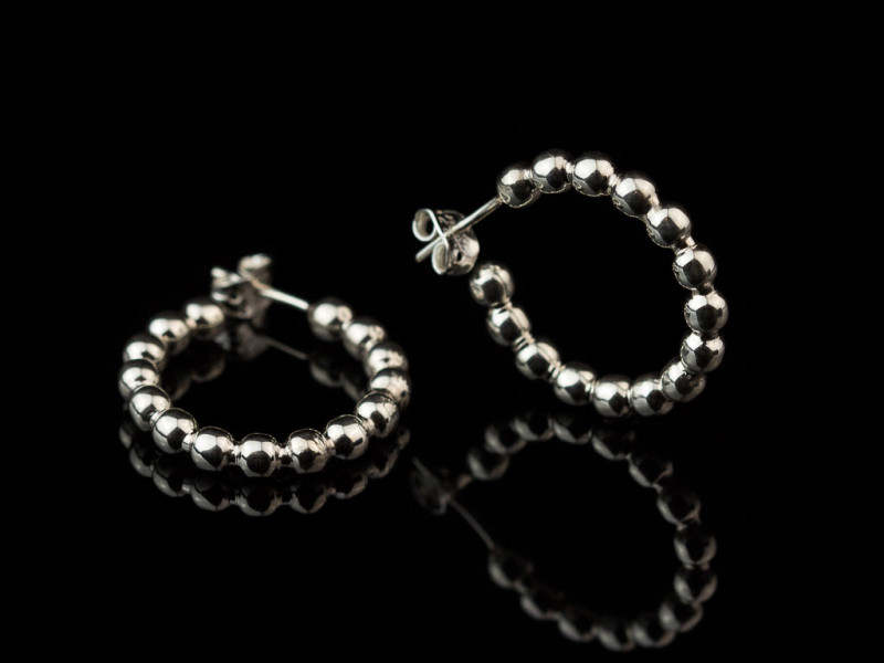BUBBLY HOOPS | Sterling Silver earrings with shiny spheres