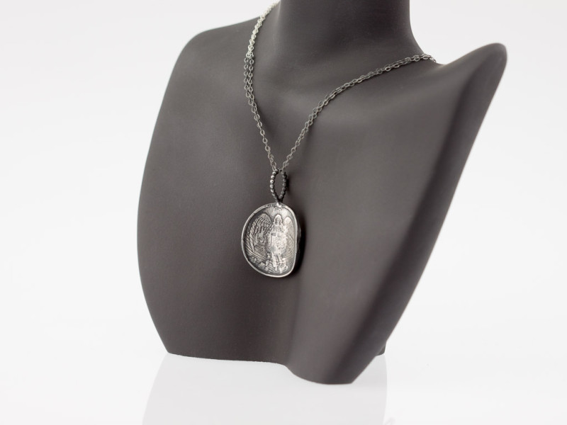 ANGEL DOUBLE | Necklace in black and white Sterling Silver (made to order) ANGEL DOUBLE | Necklace in black and white Sterling Silver (made to order)
