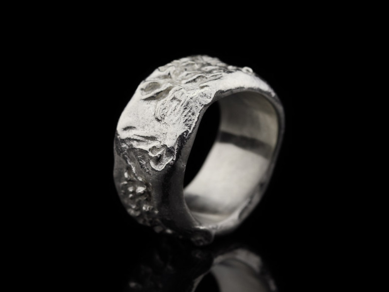 CORAL IMPRINT | Solid Sterling Silver ring with organic structure CORAL IMPRINT | Solid Sterling Silver ring with organic structure