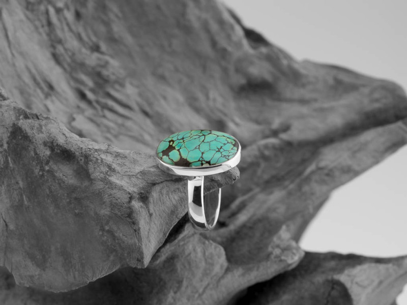GROSSER OVALER TÜRKIS | Ring aus 925er Silber (Ausverkauft)